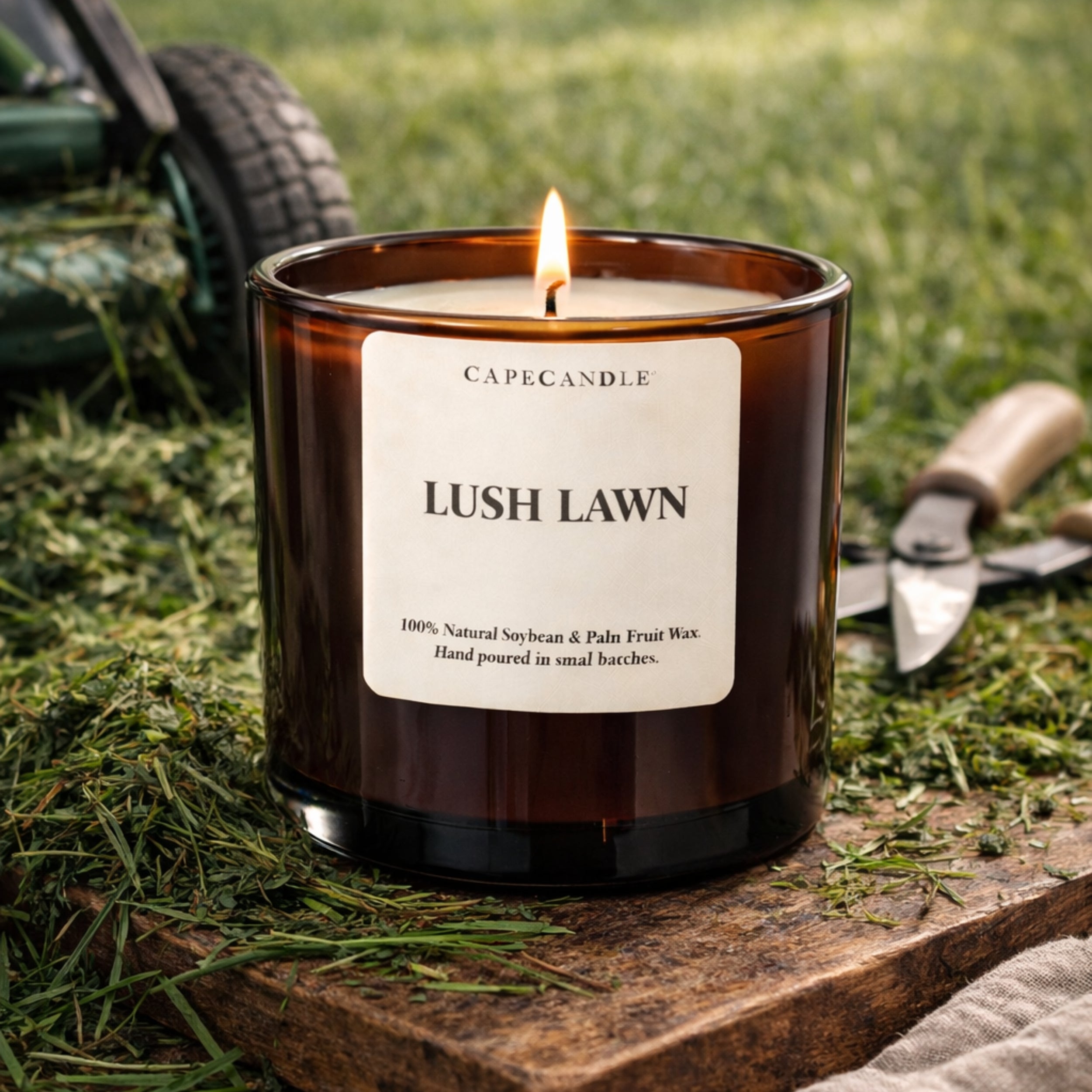 Lush Lawn amber jar candle